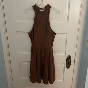 Faux brown suede dress